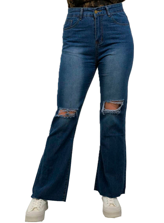 Pantalones de Jeans para Dama Holiday Hueco Rasgado-
